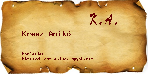 Kresz Anikó névjegykártya